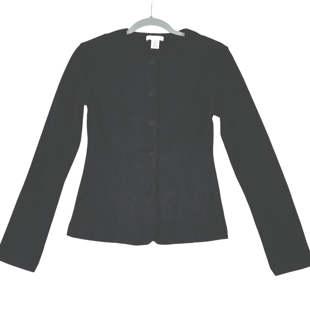 H&M Textured Sweater Blazer Cardigan Jacket Womens XS‎ Black Capsule Wardrobe